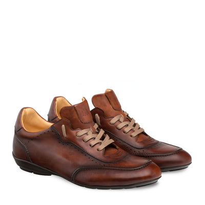 Mens Tivoli Calfskin Sneaker in Cognac 4   - from alligatorwarehouse.com
