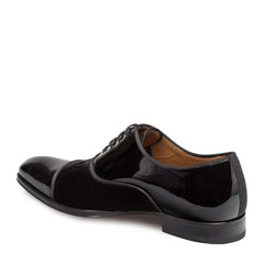 Mens Mezlan Pio Formal Patent Calf & Velvet Dress Tuxedo Shoe in Black - LAST CALL 10