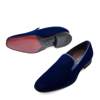 Mens Mezlan Lublin Velvet Tuxedo Loafers Dress Shoe in Navy - Last Call Size 9,9.5,10,10.5,13 2   - from alligatorwarehouse.com