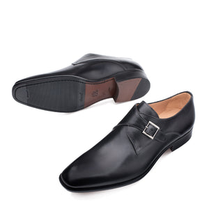 Mens Mezlan Travis Calfskin Monkstrap Dress Shoe in Black