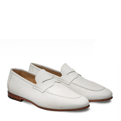 Mens Mezlan Pompei Penny Loafer Dress Shoe in Bone - LAST CALL 10.5 4   - from alligatorwarehouse.com