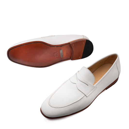 Mens Mezlan Pompei Penny Loafer in Bone - LAST CALL 10.5