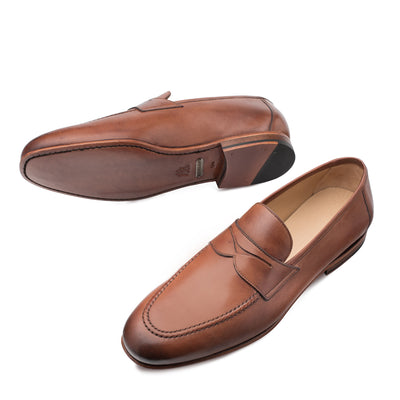 Mens Mezlan Pompei Penny Loafer in Tan 2   - from alligatorwarehouse.com