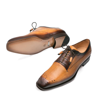 Mens Mezlan Entourage Medallion Toe Dress Shoe in Mustard 2   - from alligatorwarehouse.com