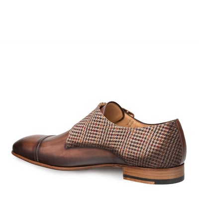 Mens Mezlan Pandora Double Monk Strap Taupe & Brown Houndstooth Dress Shoe 3   - from alligatorwarehouse.com