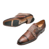 Mens Mezlan Pandora Double Monk Strap Taupe & Brown Houndstooth Dress Shoe 2   - from alligatorwarehouse.com