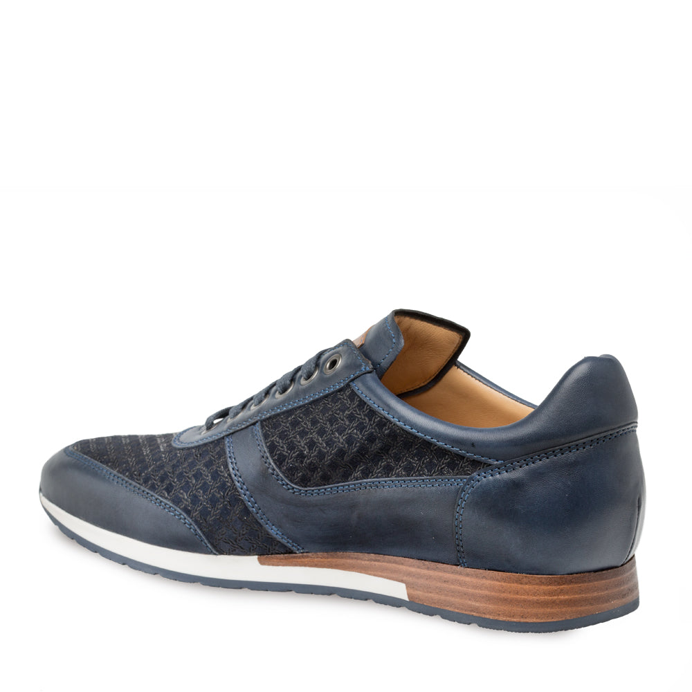 Mens Mezlan Maxim Calf & Suede Sneaker in Navy