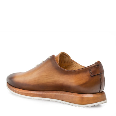 Mens Mezlan Brahman Dress Sneaker in Cognac 3   - from alligatorwarehouse.com