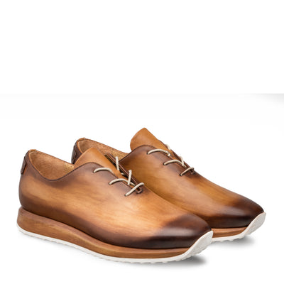 Mens Mezlan Brahman Dress Sneaker in Cognac 4   - from alligatorwarehouse.com