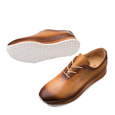 Mens Mezlan Brahman Dress Sneaker in Cognac 2   - from alligatorwarehouse.com