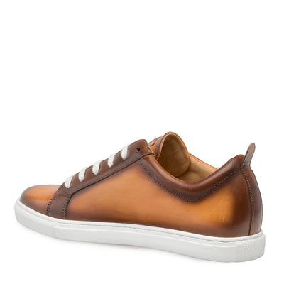 Mens Mezlan Artemis Classic Calfskin Tennis Shoe Sneaker in Honey 3   - from alligatorwarehouse.com