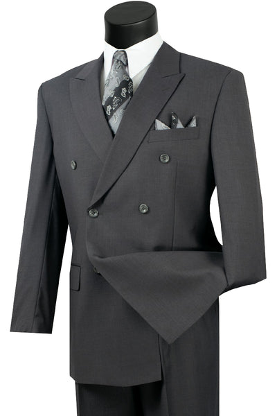 Mens Classic Wool Feel Double Breasted Suit in Heather Grey 9 SO1DC900-1_HEATHERGRAY_36S  - from alligatorwarehouse.com