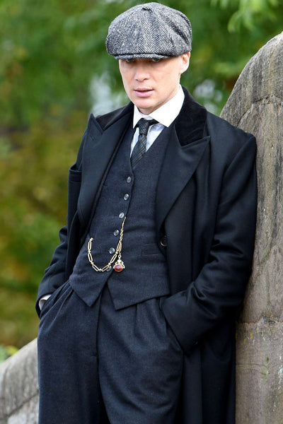 Mens Peaky Blinders Costume Thomas Shelby Black Suit Overcoat & Hat 9   - from alligatorwarehouse.com