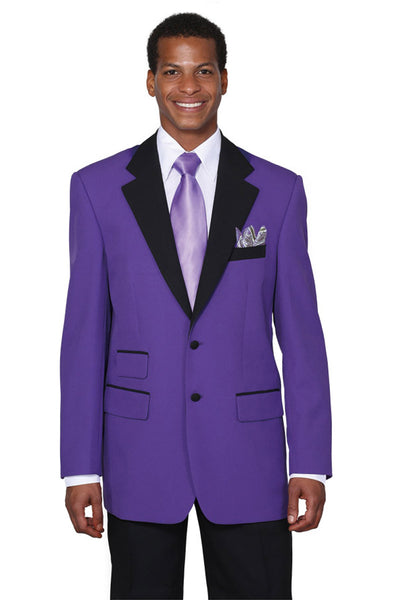 Mens 2 Button Tuxedo with Black Lapel in Purple 1 7022-Purple-38R  - from alligatorwarehouse.com