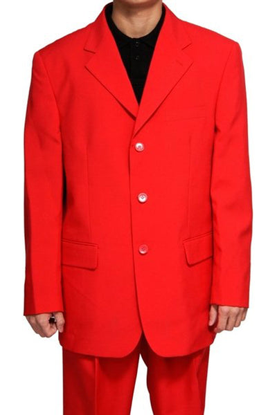 Mens 3 Button Polyester Fashion Suit in Red 1 802P-Red-38R  - from alligatorwarehouse.com