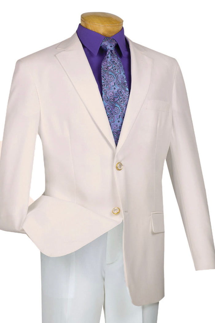 Mens 2 Button Rayon Fabric Dress Blazer in Ivory