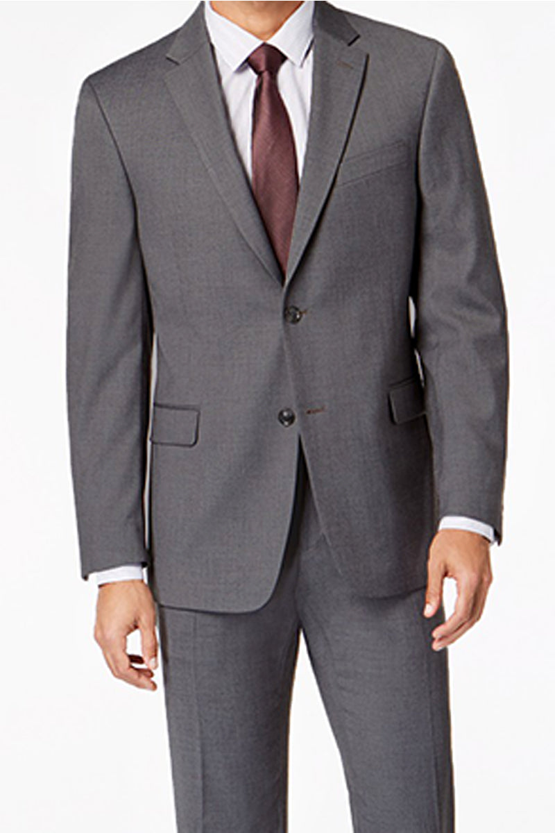 Mens Basic 2 Button Modern Fit Suit in Medium Grey