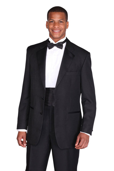 Mens Basic 2 Button Poly Tuxedo in Black 1 T702-Black-38R  - from alligatorwarehouse.com