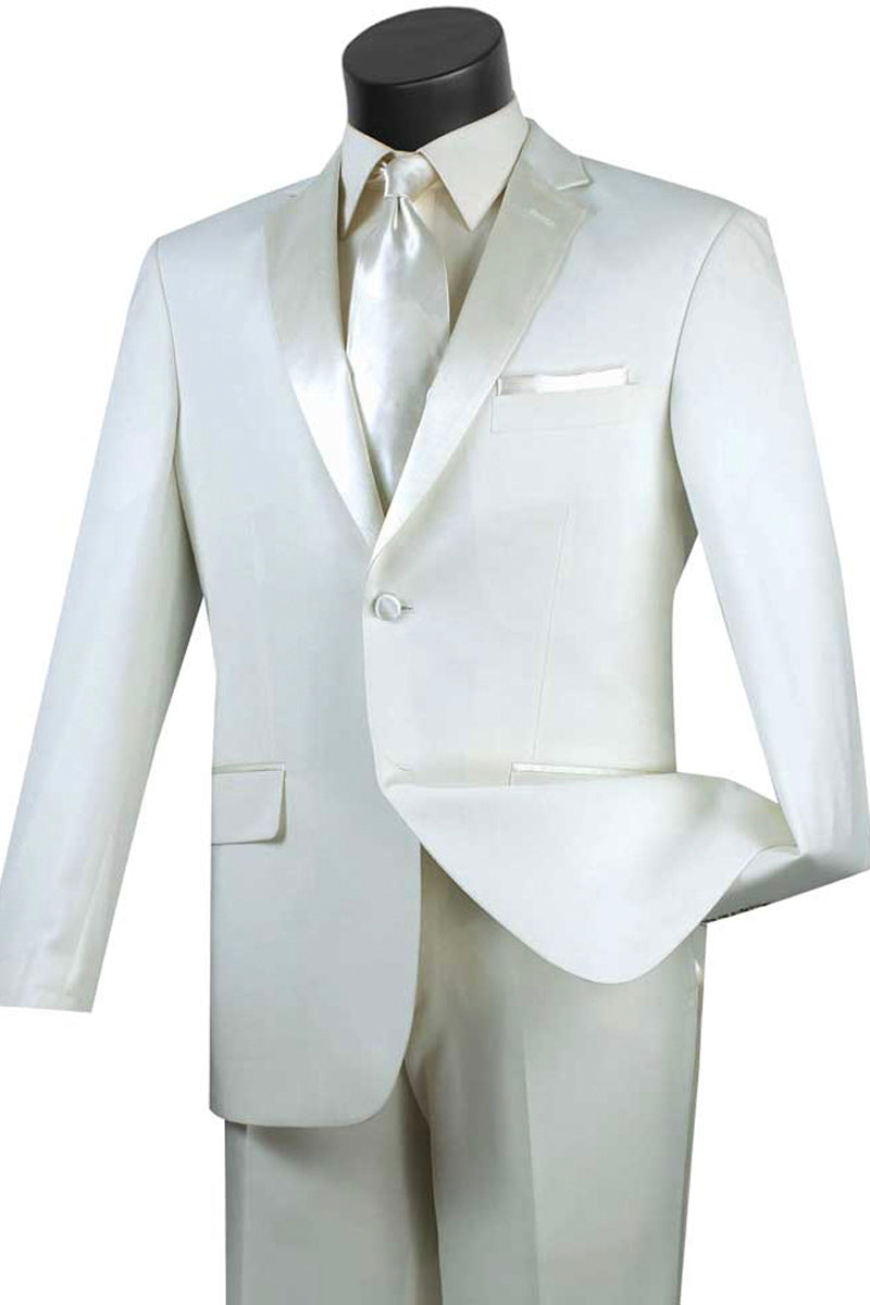 Mens Slim Fit High Quality Light weight Tuxedo in Ivory