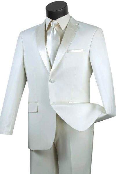 Mens Slim Fit High Quality Light weight Tuxedo in Ivory 1 SO1T-SC900_IVORY_40S  - from alligatorwarehouse.com
