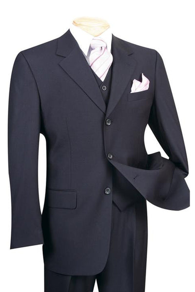 Mens Classic 3 Button Vested Dress Suit in Navy 1 5802V-Navy-38R  - from alligatorwarehouse.com