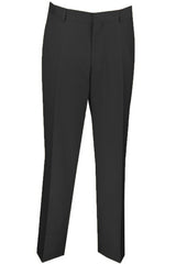 Mens Slim Fit Wool Feel Flat Front Dress Slacks in Black