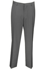 Mens Slim Fit Wool Feel Flat Front Dress Slacks in Charcoal