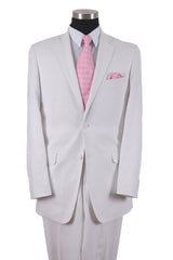 Mens 2 Button 100% White Linen Suit