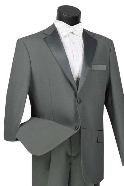 Mens Classic Fit 2 Button Poplin Tuxedo in Grey 1 SO1T-2PP_GRAY_40S  - from alligatorwarehouse.com