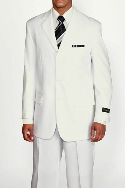 Mens 4 Button Polyester Fashion Suit in White 1 902P-White-38R  - from alligatorwarehouse.com