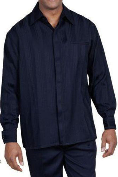 Mens Tone on Tone Pinstripe Leisure Set Walking Suit in Navy 1 M2752-Navy-S  - from alligatorwarehouse.com