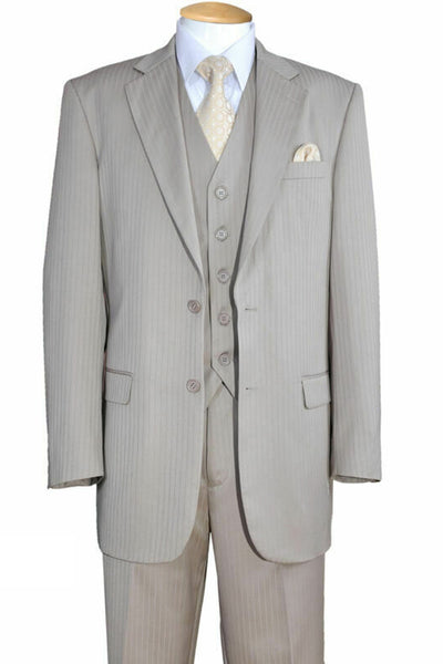 Mens Classic 2 Button Vested Ton on Ton Suit in Tan 1 5702V3 -Tan-38R  - from alligatorwarehouse.com